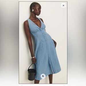 Reformation DENIM SEBASTIEN MIDI DRESS Size 6